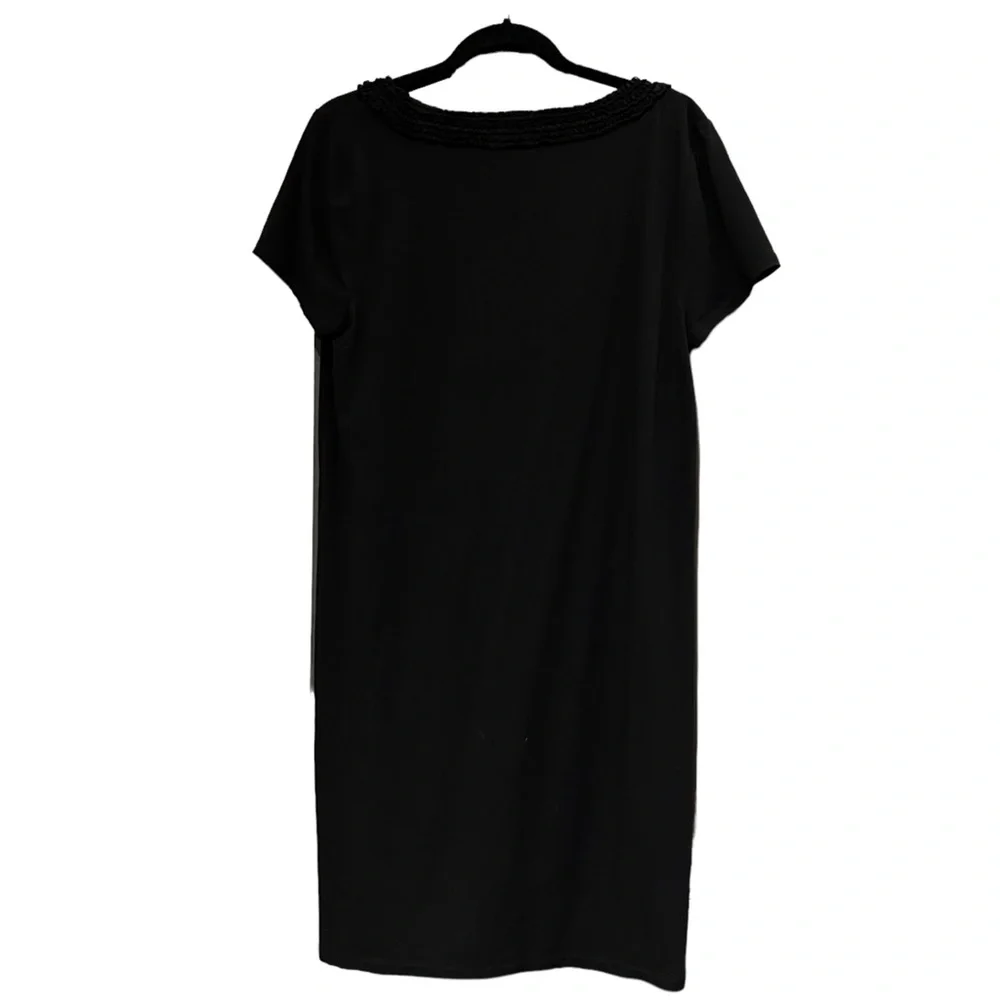 J Crew shift dress with ruffled neckline Size L